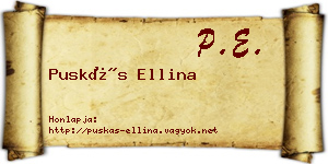 Puskás Ellina névjegykártya